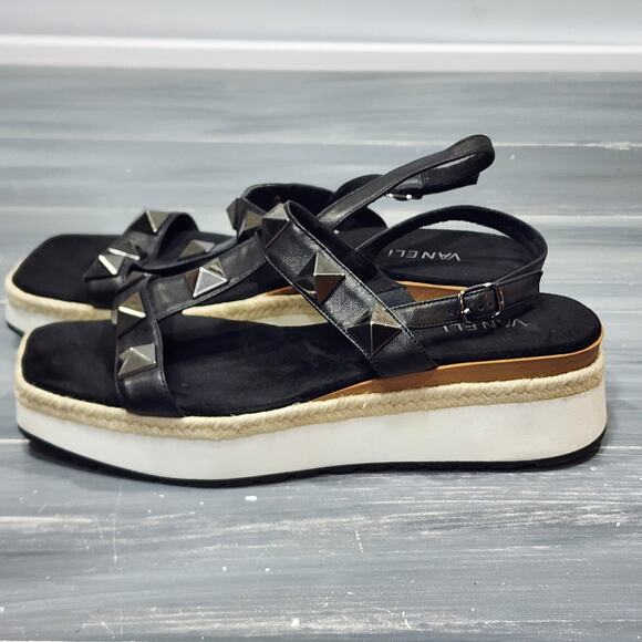 VANELi Edrys Studded Sandals Espadrille Platform Black Size 10.5 Narrow - Picture 11 of 15